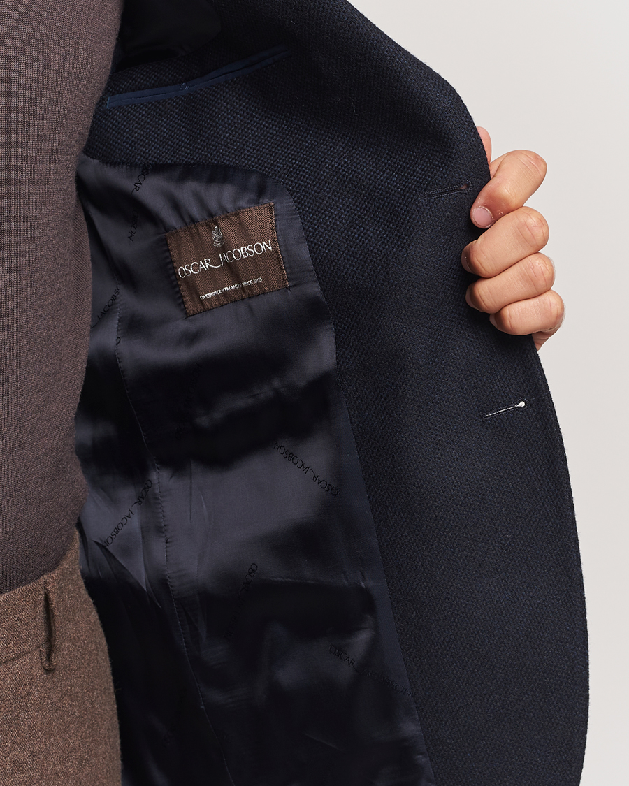 Herre | Dressjakker | Oscar Jacobson | Fogerty Wool Hopsack Blazer Navy