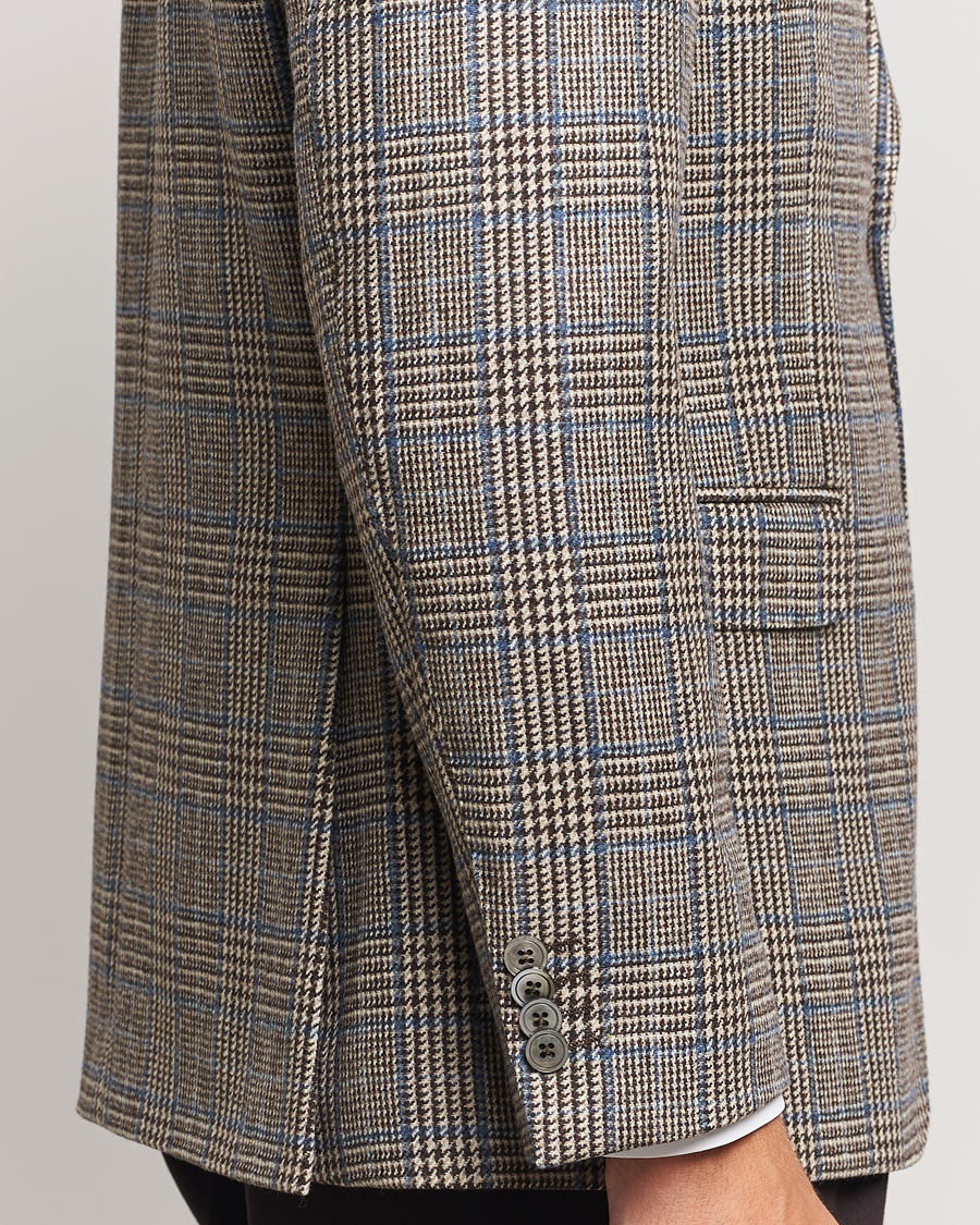 Herre | Dressjakker | Oscar Jacobson | Fogerty Prince of Wales Wool Blazer Beige