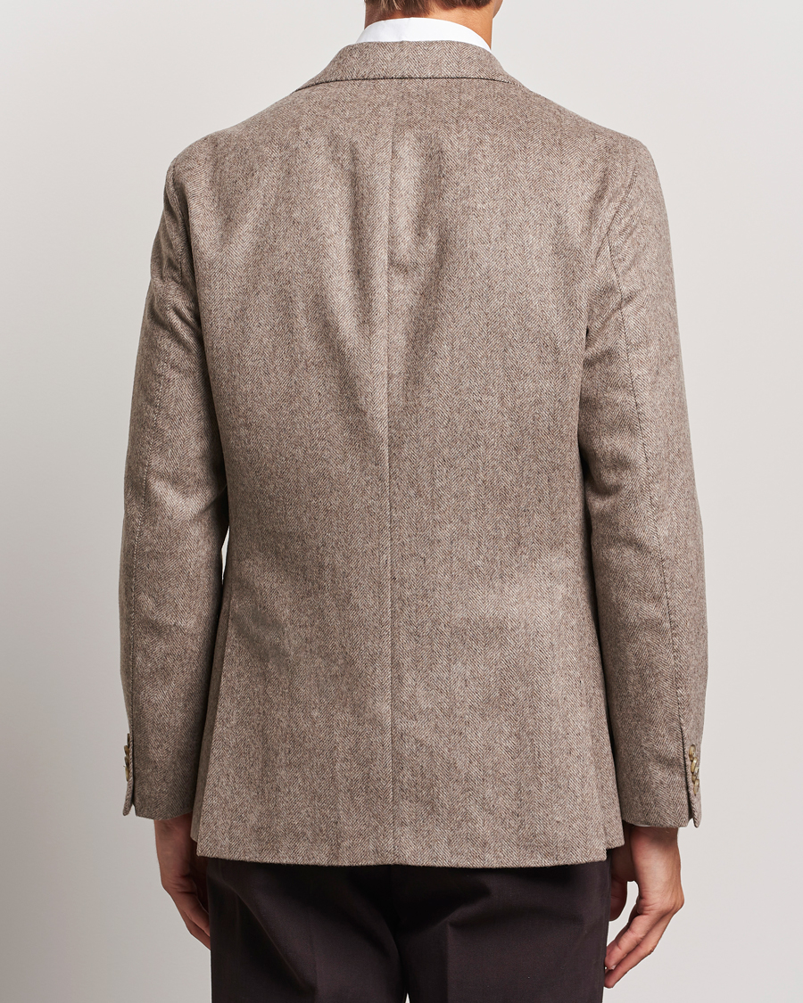 Herre | Dressjakker | Oscar Jacobson | Fogerty Herringbone Wool Blazer Beige