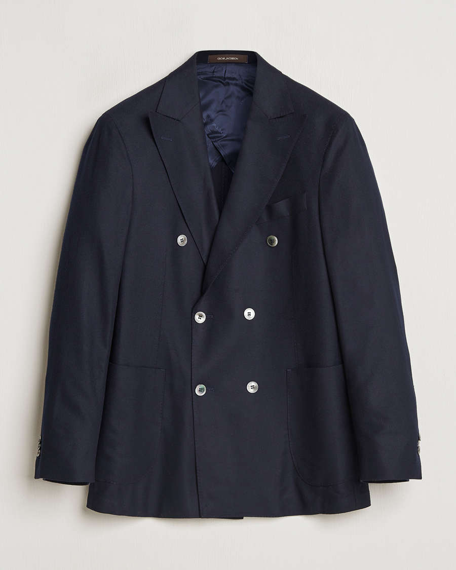 Herre | Dressjakker | Oscar Jacobson | Farris DB Super 150's Loro Piana Wool Blazer Navy