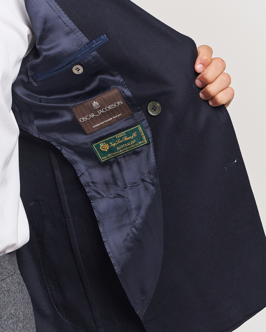 Herre | Dressjakker | Oscar Jacobson | Farris DB Super 150's Loro Piana Wool Blazer Navy