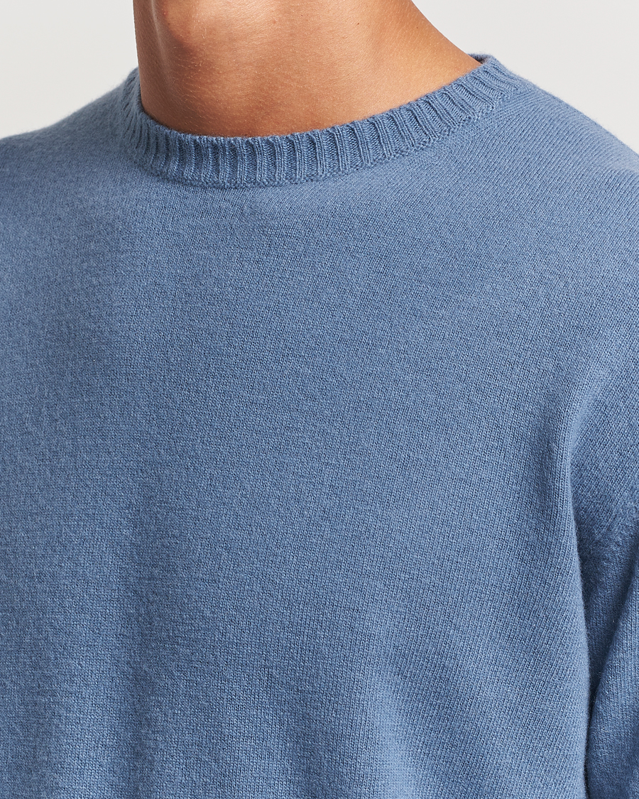 Herre | Gensere | Oscar Jacobson | Valter Wool/Cashmere Round Neck Blue
