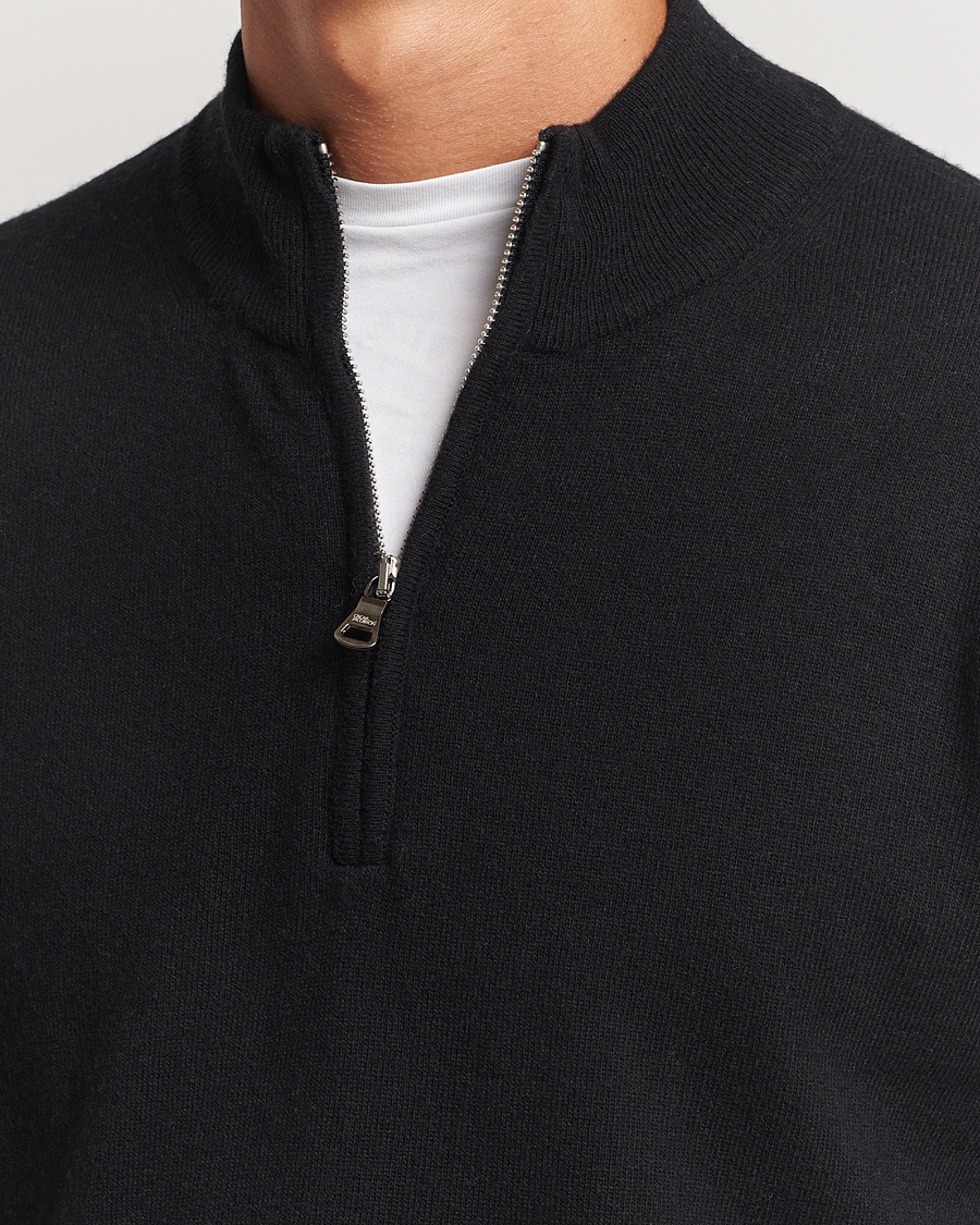Herre | Gensere | Oscar Jacobson | Patton Wool/Cashmere Half Zip Black
