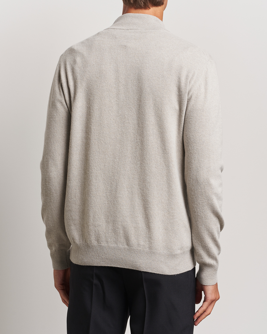 Herre | Gensere | Oscar Jacobson | Patton Wool/Cashmere Half Zip Light Beige