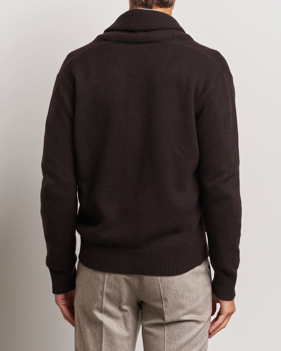 Herre | Gensere | Oscar Jacobson | Aspen Heavy Knitted Cardigan Brown