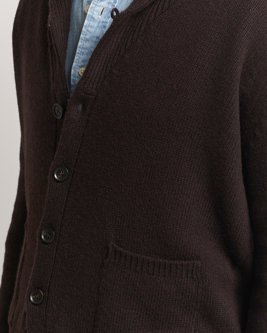 Herre | Gensere | Oscar Jacobson | Aspen Heavy Knitted Cardigan Brown