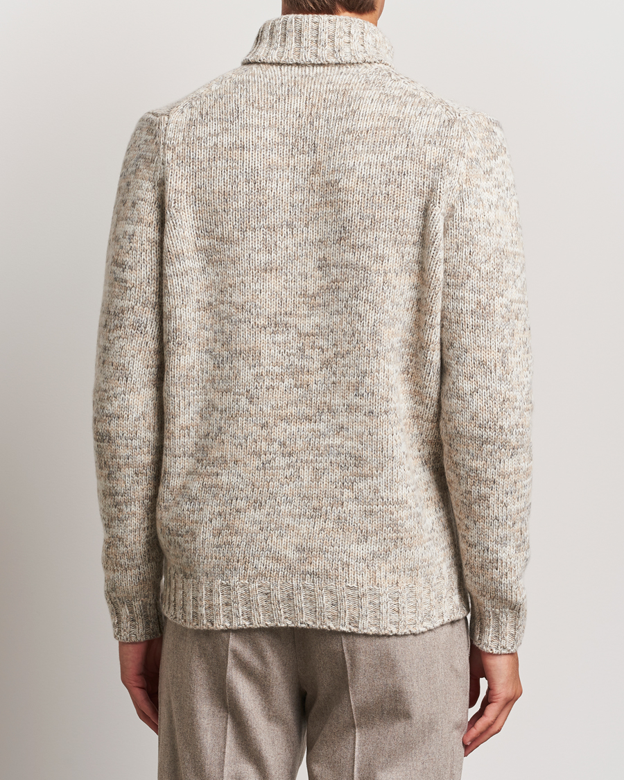 Herre | Gensere | Oscar Jacobson | Mika Heavy Knitted Merino Rollneck Beige