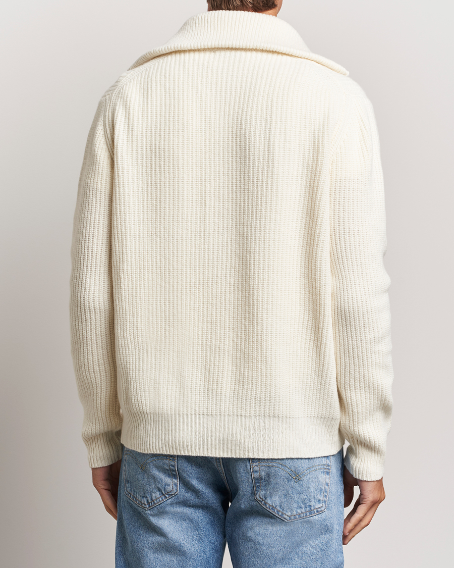 Herre | Gensere | Oscar Jacobson | Mauritz Heavy Knitted Half Zip White