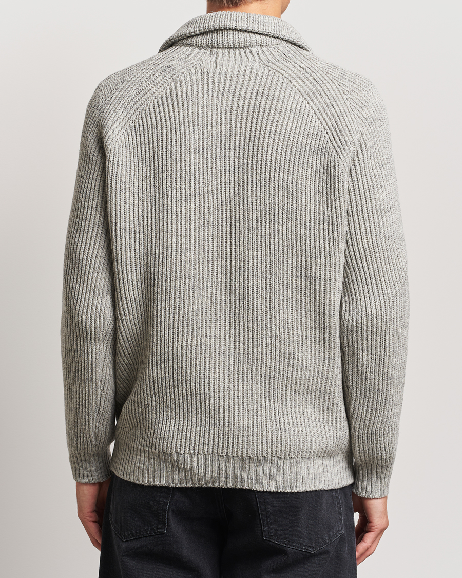 Herre | Gensere | Peregrine | Ford Knitted Wool Half Zip Light Grey