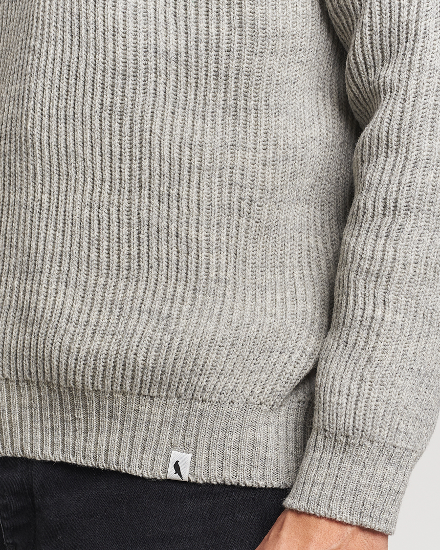 Herre | Gensere | Peregrine | Ford Knitted Wool Half Zip Light Grey