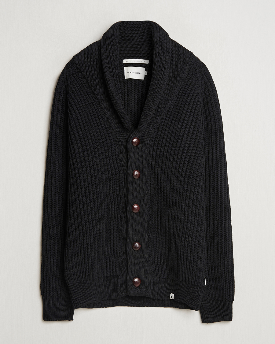 Herre | Gensere | Peregrine | Wilkinson Ribbed Wool Cardigan Black
