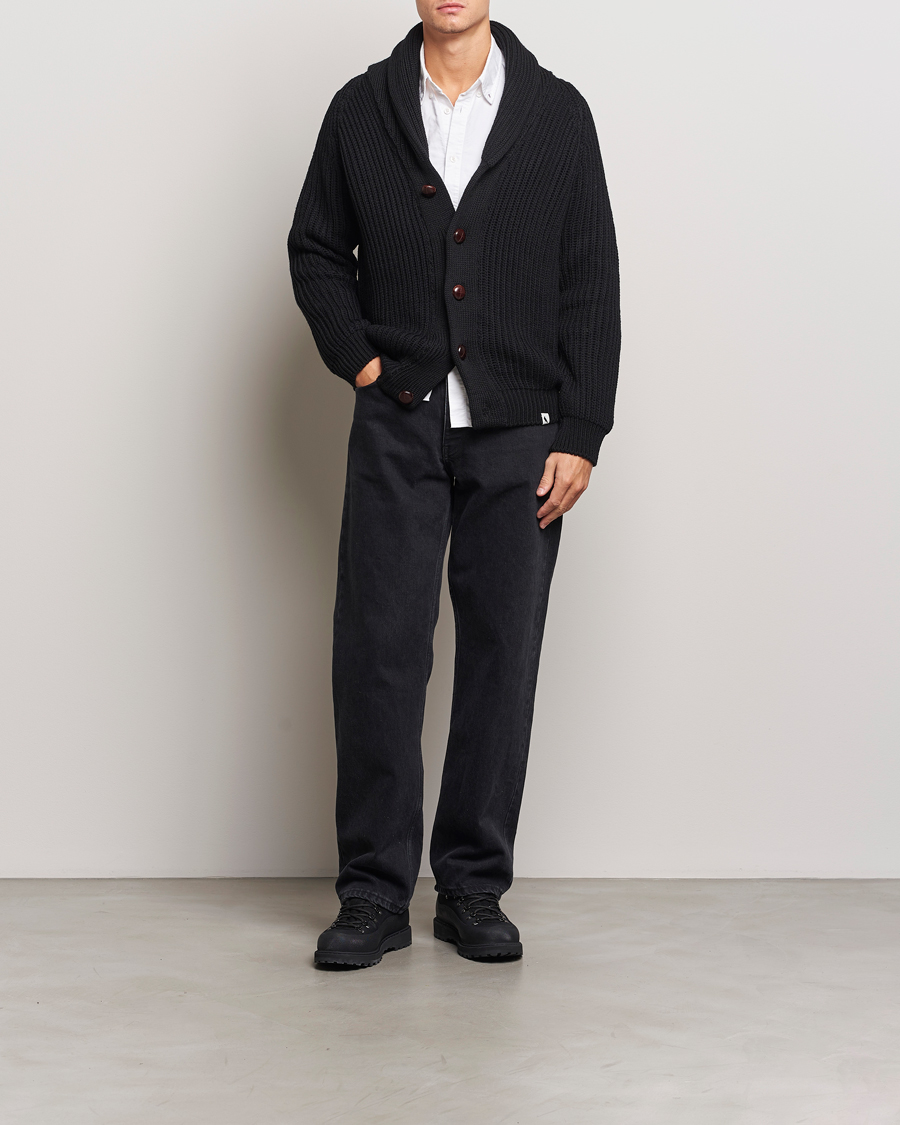 Herre | Gensere | Peregrine | Wilkinson Ribbed Wool Cardigan Black