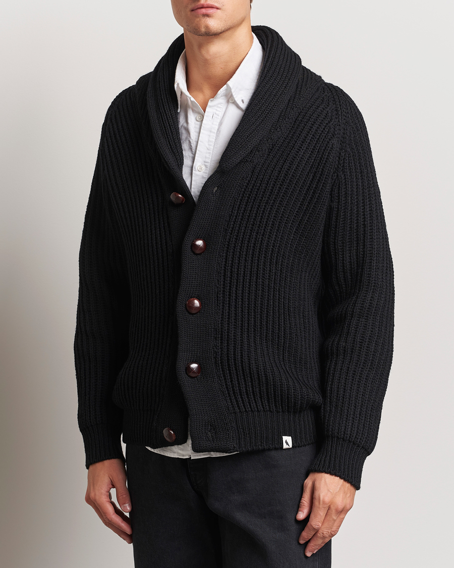 Herre | Gensere | Peregrine | Wilkinson Ribbed Wool Cardigan Black