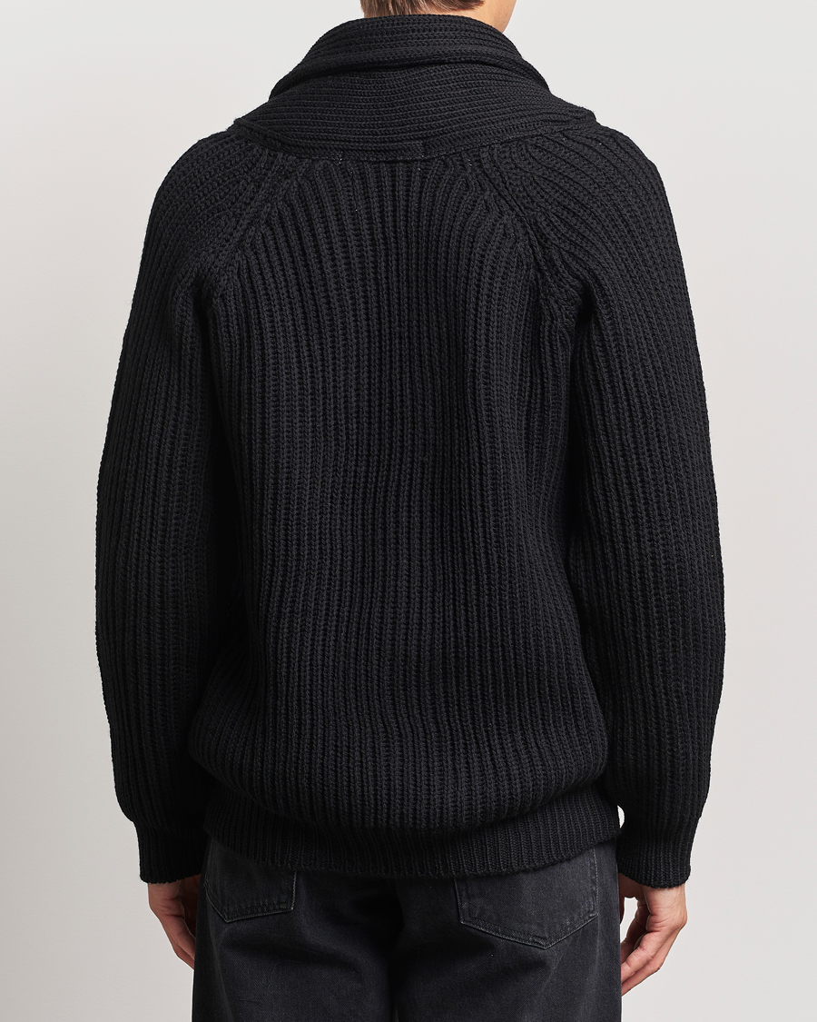 Herre | Gensere | Peregrine | Wilkinson Ribbed Wool Cardigan Black