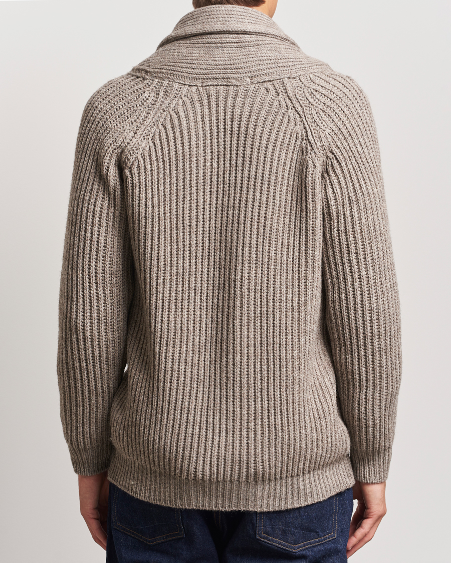 Herre | Gensere | Peregrine | Wilkinson Ribbed Wool Cardigan Light Brown