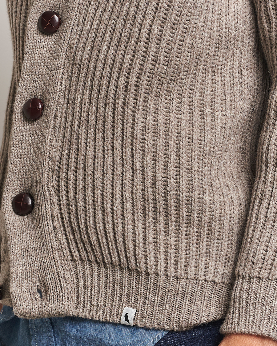 Herre | Gensere | Peregrine | Wilkinson Ribbed Wool Cardigan Light Brown