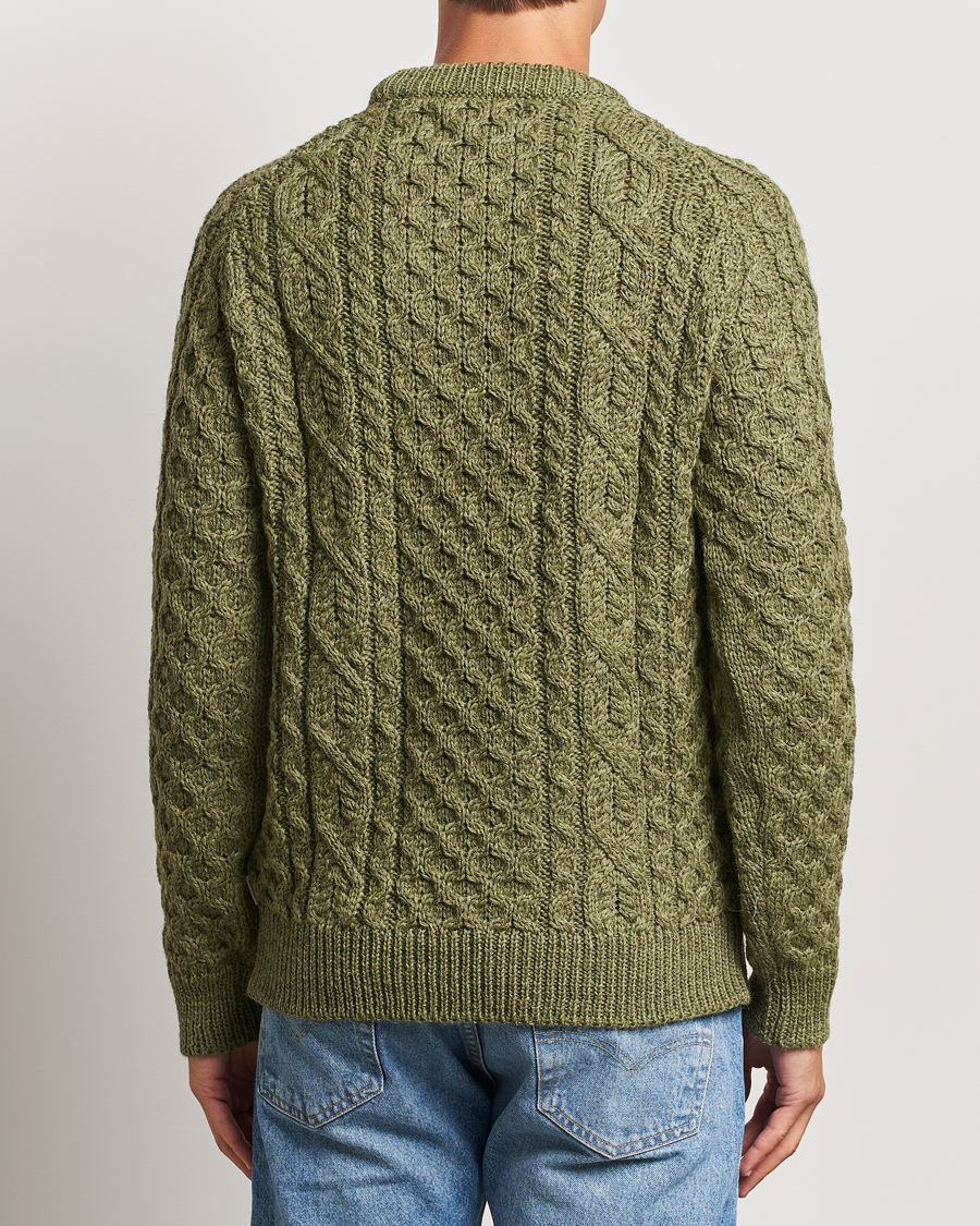 Herre | Gensere | Peregrine | Hudson Wool Aran Knitted Jumper Apple