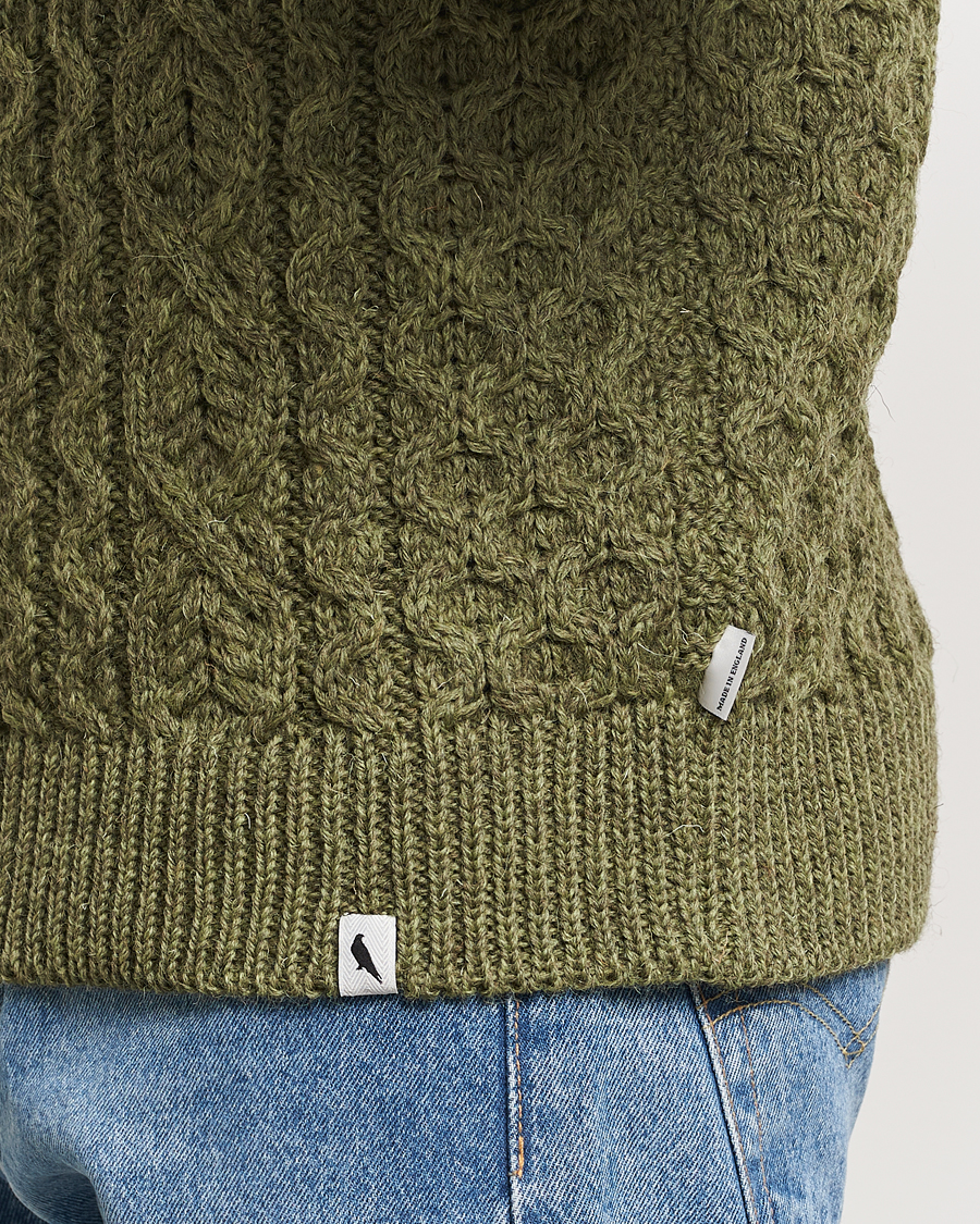 Herre | Gensere | Peregrine | Hudson Wool Aran Knitted Jumper Apple