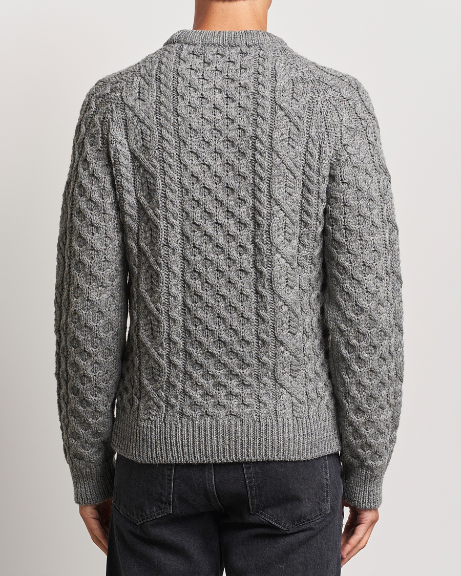 Herre | Gensere | Peregrine | Hudson Wool Aran Knitted Jumper Steel