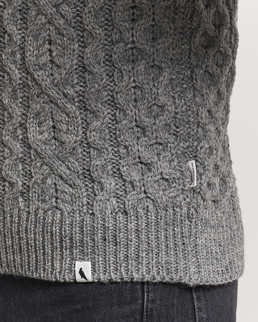 Herre | Gensere | Peregrine | Hudson Wool Aran Knitted Jumper Steel