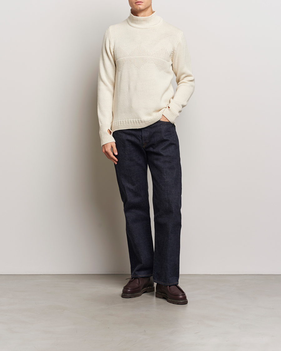 Herre | Gensere | Peregrine | Mountain Guernsey Merino Funnel Neck Cream
