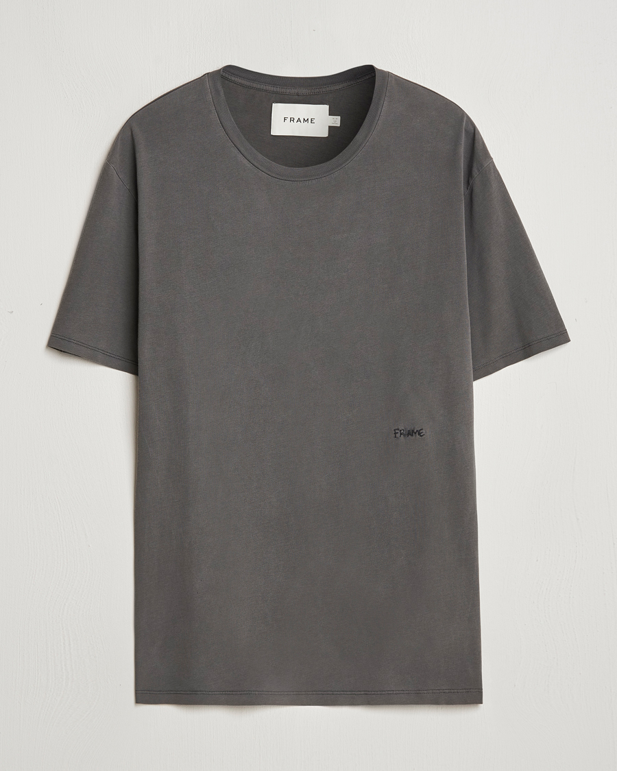 Herre | T-Shirts | FRAME | Short Sleeve Relaxed T-Shirt Washed Anthracite