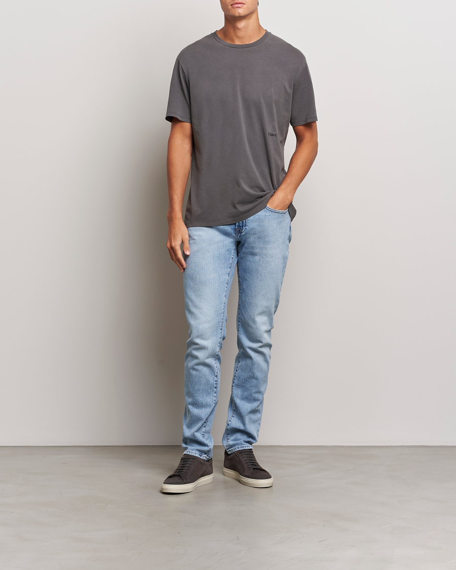 Herre | T-Shirts | FRAME | Short Sleeve Relaxed T-Shirt Washed Anthracite