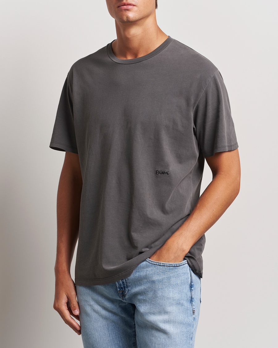 Herre | T-Shirts | FRAME | Short Sleeve Relaxed T-Shirt Washed Anthracite