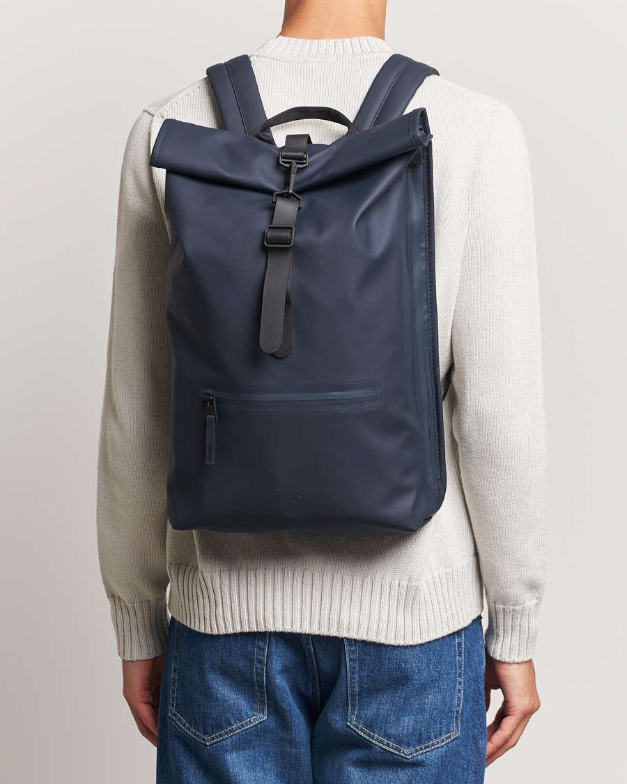 Herre | Vesker | RAINS | Rolltop Rucksack Navy
