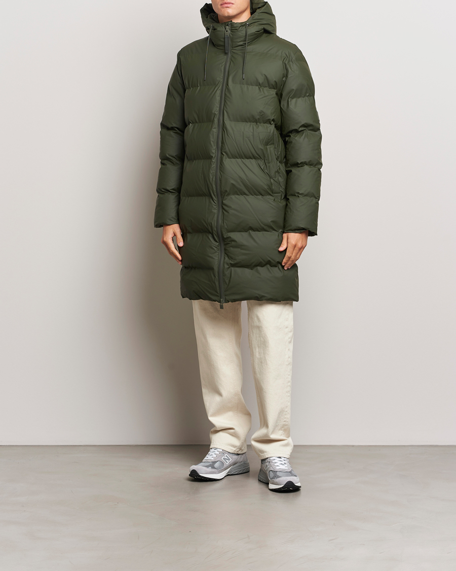 Herre | Jakker | RAINS | Alta Long Puffer Parka Green