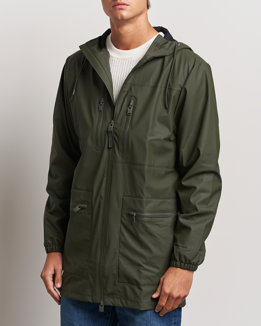 Herre | Jakker | RAINS | Cargo Long Jacket Green
