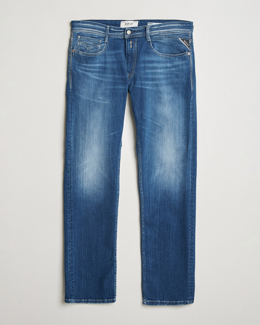 Herre | Jeans | Replay | Rocco Tapered Stretch Jeans Medium Blue