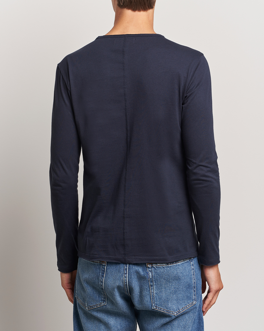 Herre | T-Shirts | Replay | Crew Neck Long Sleeve T-Shirt Night Blue