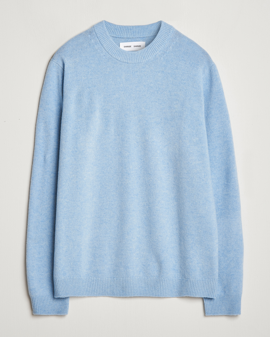 Herre | Gensere | Samsøe Samsøe | Isak Knitted Crew Neck Subdued Blue