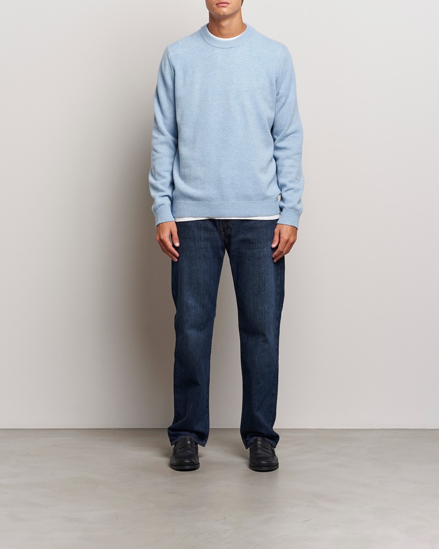 Herre | Gensere | Samsøe Samsøe | Isak Knitted Crew Neck Subdued Blue