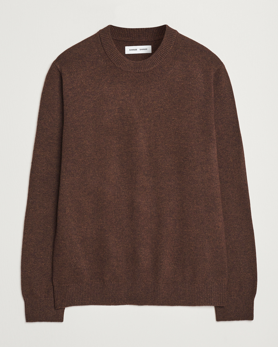 Herre | Gensere | Samsøe Samsøe | Isak Knitted Crew Neck Chocolate Brown