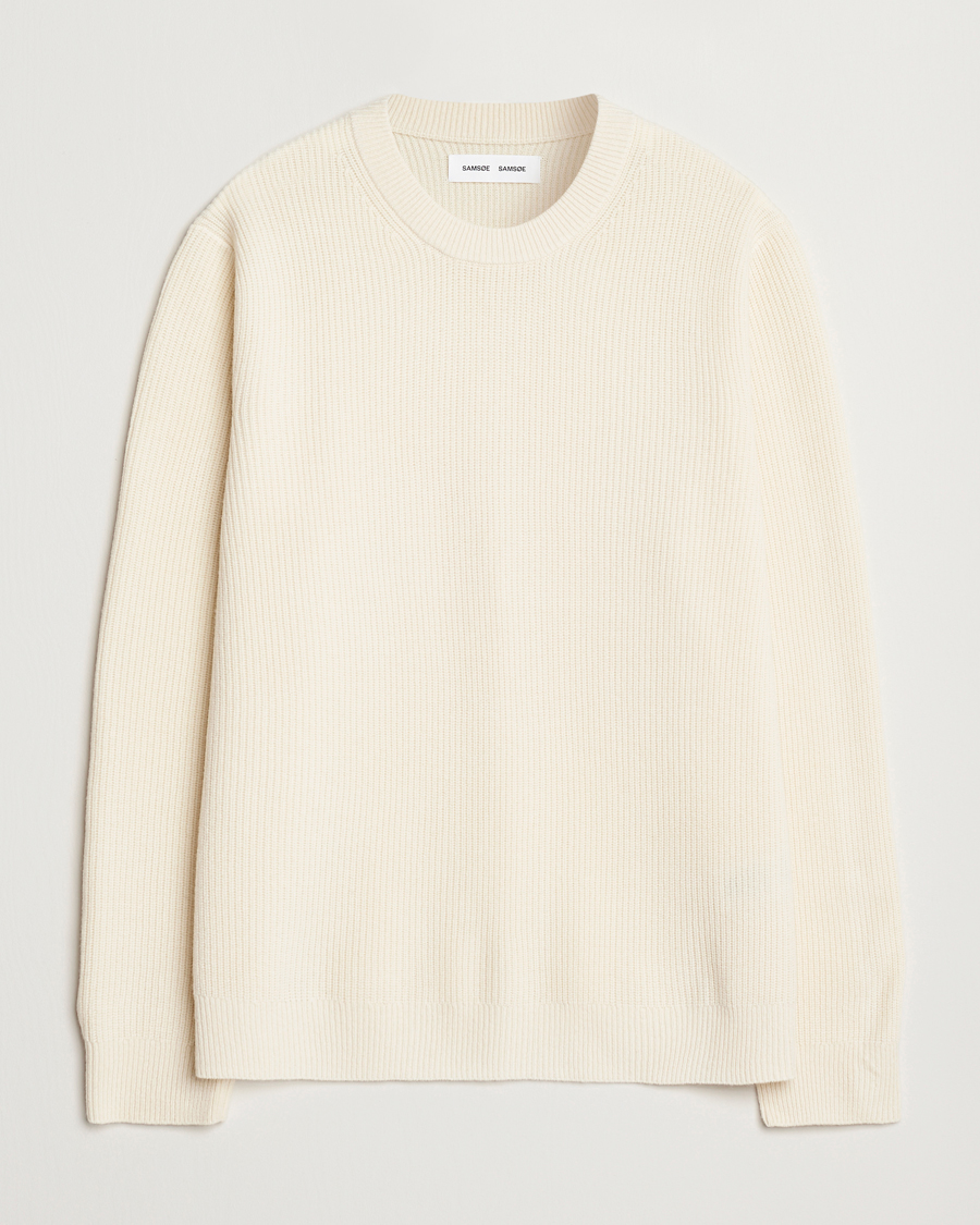 Herre | Gensere | Samsøe Samsøe | Isaks Knitted Crew Neck Clear Cream