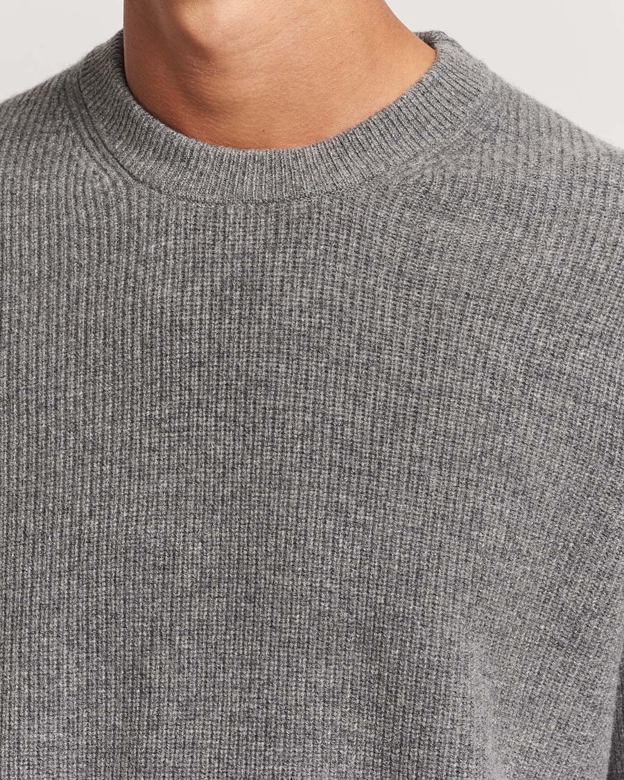 Herre | Gensere | Samsøe Samsøe | Isaks Knitted Crew Neck Dark Grey Melange