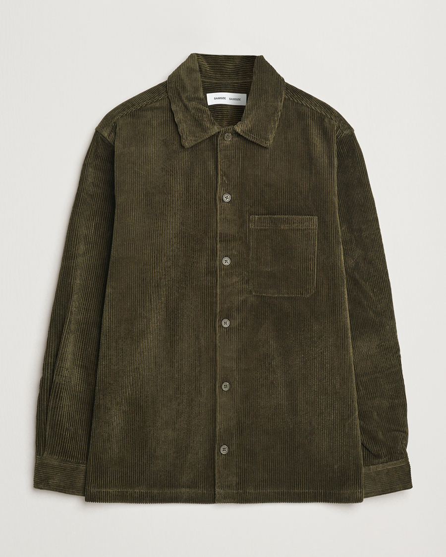 Herre | Skjorter | Samsøe Samsøe | Damon Corduroy Overshirt Forest Night