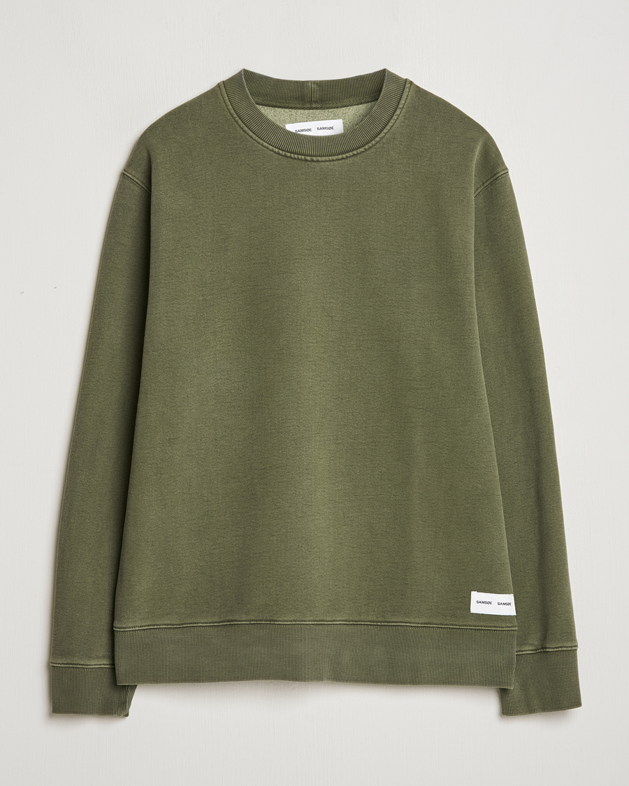 Herre | Gensere | Samsøe Samsøe | Pigment Dyed Crew Neck Sweatshirt Forest Night