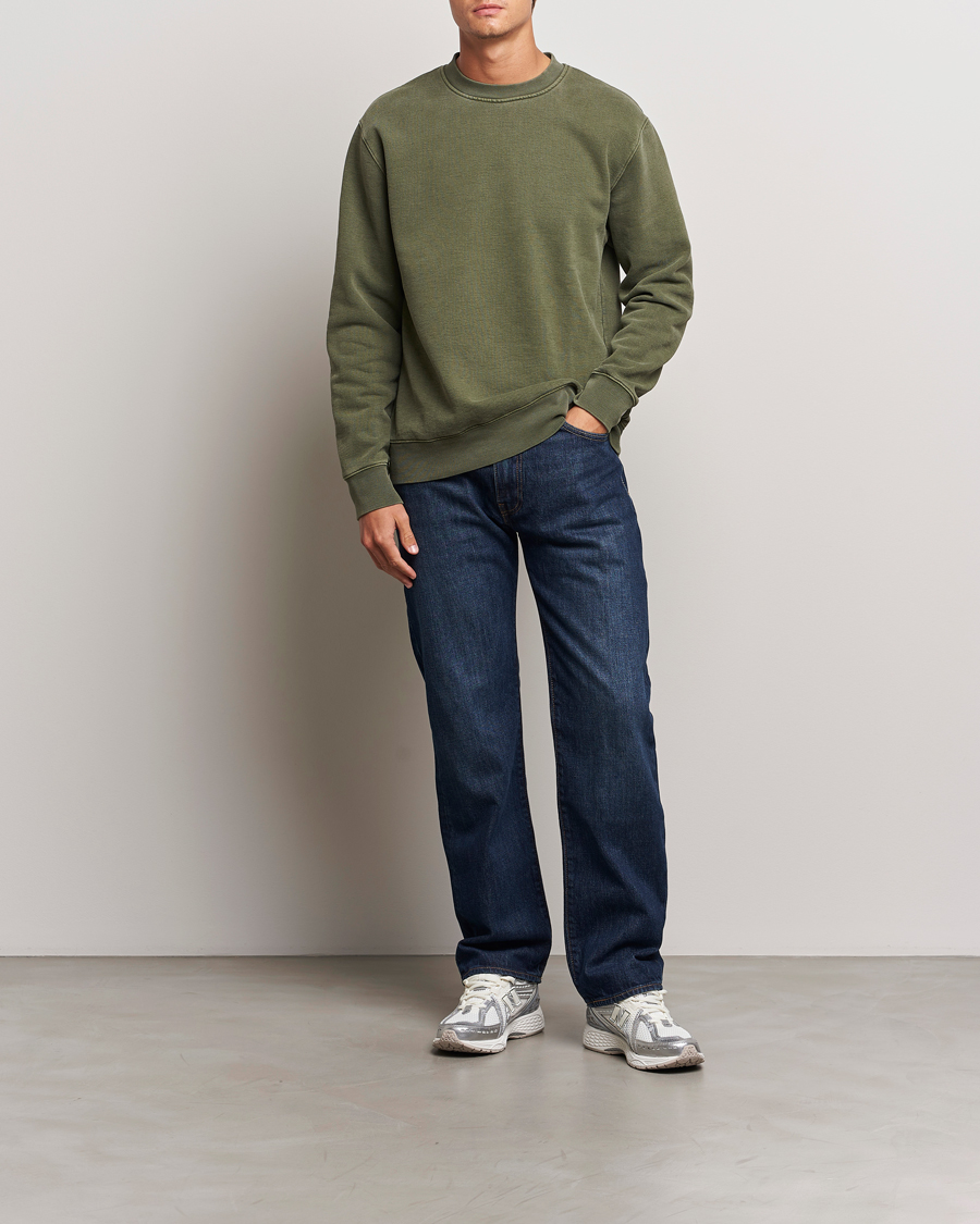 Herre | Gensere | Samsøe Samsøe | Pigment Dyed Crew Neck Sweatshirt Forest Night