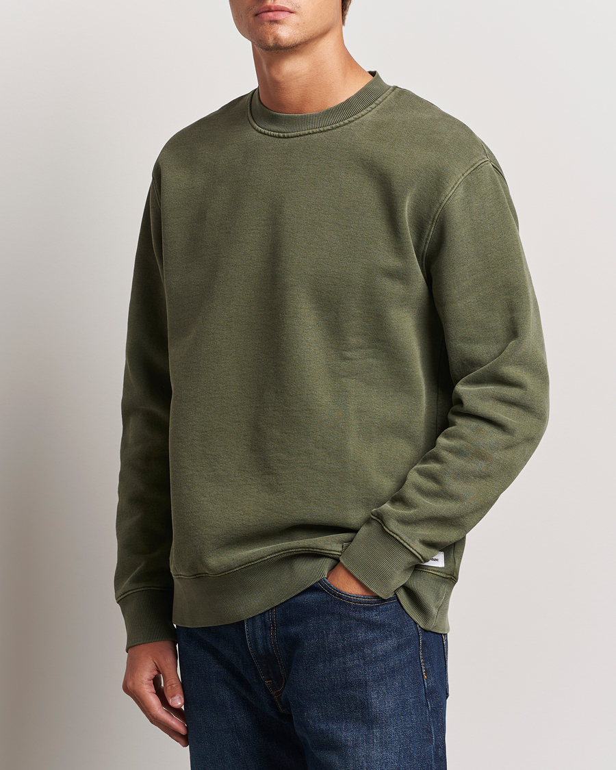 Herre | Gensere | Samsøe Samsøe | Pigment Dyed Crew Neck Sweatshirt Forest Night