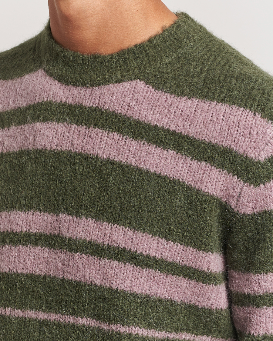 Herre | Gensere | Samsøe Samsøe | Arin Mohair Striped Sweater Green/Pink