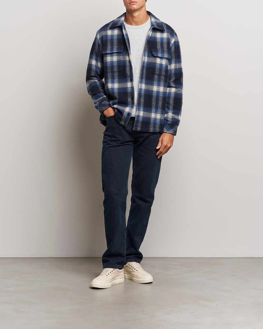 Herre | Skjorter | Samsøe Samsøe | Castor Checked Overshirt True Navy