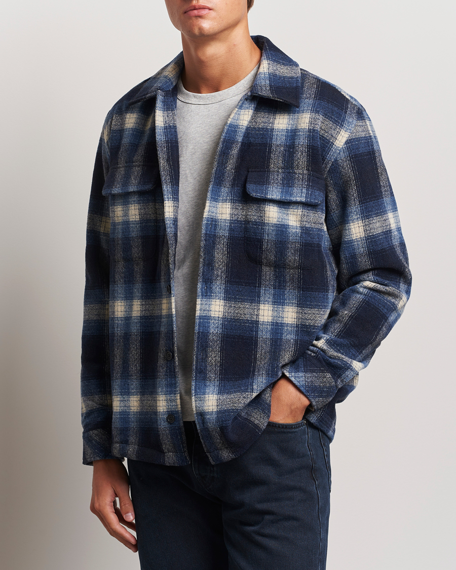 Herre | Skjorter | Samsøe Samsøe | Castor Checked Overshirt True Navy