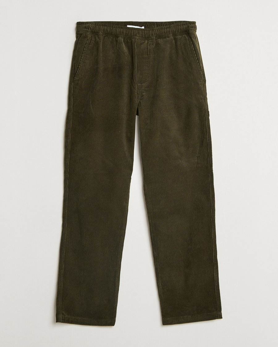Herre | Bukser | Samsøe Samsøe | Jabari Corduroy Drawstring Trousers Forest Night