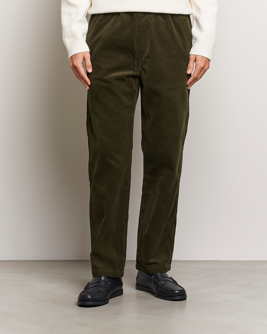 Herre | Bukser | Samsøe Samsøe | Jabari Corduroy Drawstring Trousers Forest Night