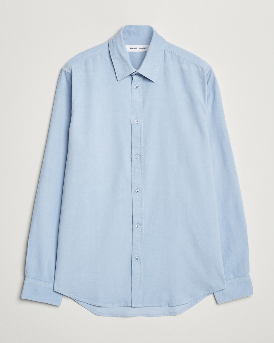 Herre | Skjorter | Samsøe Samsøe | Liam Baby Cord Shirt Subdued Blue