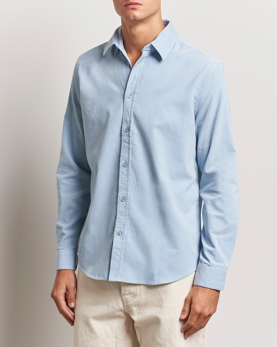 Herre | Skjorter | Samsøe Samsøe | Liam Baby Cord Shirt Subdued Blue