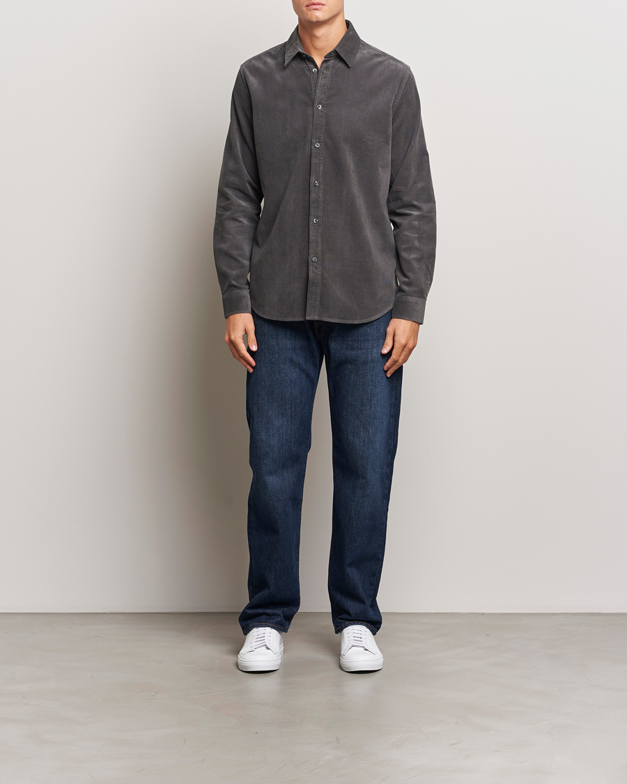 Herre | Skjorter | Samsøe Samsøe | Liam Baby Cord Shirt Volcanic Ash